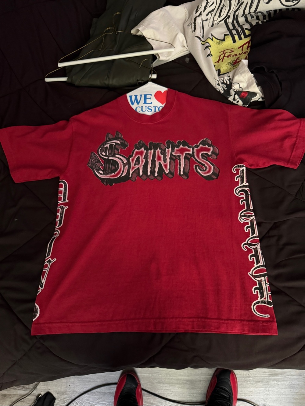 Saints Graphic Tee for Kids - Red
